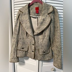 V Cristina Faux Snake Jacket